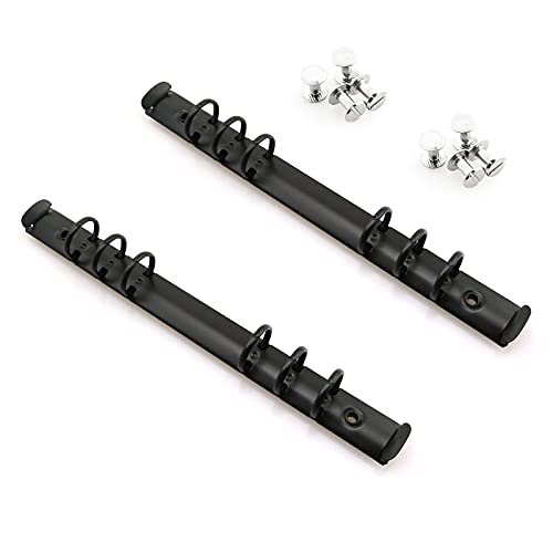 heyous 2pcs A5 Notebook 6-Hole Ring Binder Mechanisms 1.5cm Diameter S Size Black Metal Clip Ring Binder DIY Fill Paper Storage Folder Accessories - Image 1