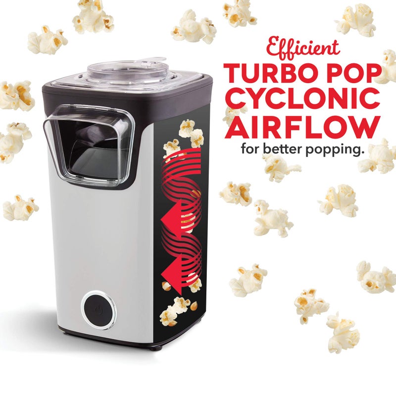 DASH Turbo POP Popcorn Maker with Measuring Cup to Portion Popping Corn Kernels + Melt Butter, 8 Cup Popcorn Machine - White - Image 3