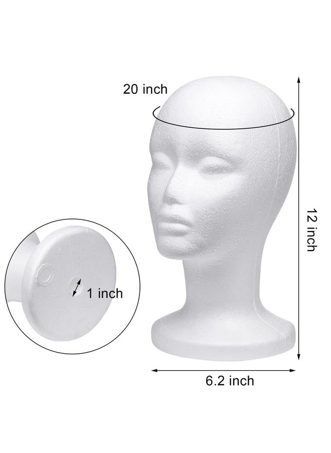 Foraineam 3 Pack 12 Inch Foam Head Female Foam Wig Head Mannequin Manikin Cosmetics Model Head Wigs Display Holder Hats Glasses Hairpieces Stand  - Image 4