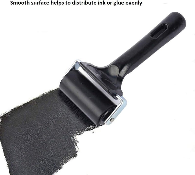 Lirches 3 Pack Printmaking Brayers - Premium Brayer Rollers for Crafting, Hard Rubber Roller Brayers, Vinyl Roller Ink Paint Brush for Wallpapers Stamping Gluing Application (2.4’’, 4’’, 7.9’’) (Black) - Image 5