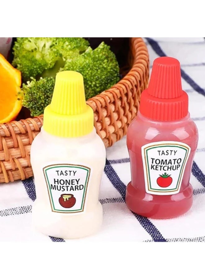 2-Pack Mini Sauce Bottles – Refillable, Leak-Proof Condiment Containers for Ketchup, Mayo, Mustard & More – Travel-Friendly, Squeeze Bottles for Lunchboxes - Image 4