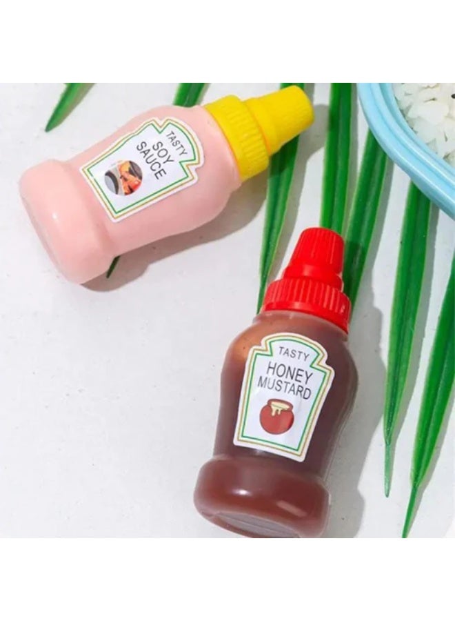2-Pack Mini Sauce Bottles – Refillable, Leak-Proof Condiment Containers for Ketchup, Mayo, Mustard & More – Travel-Friendly, Squeeze Bottles for Lunchboxes - Image 2