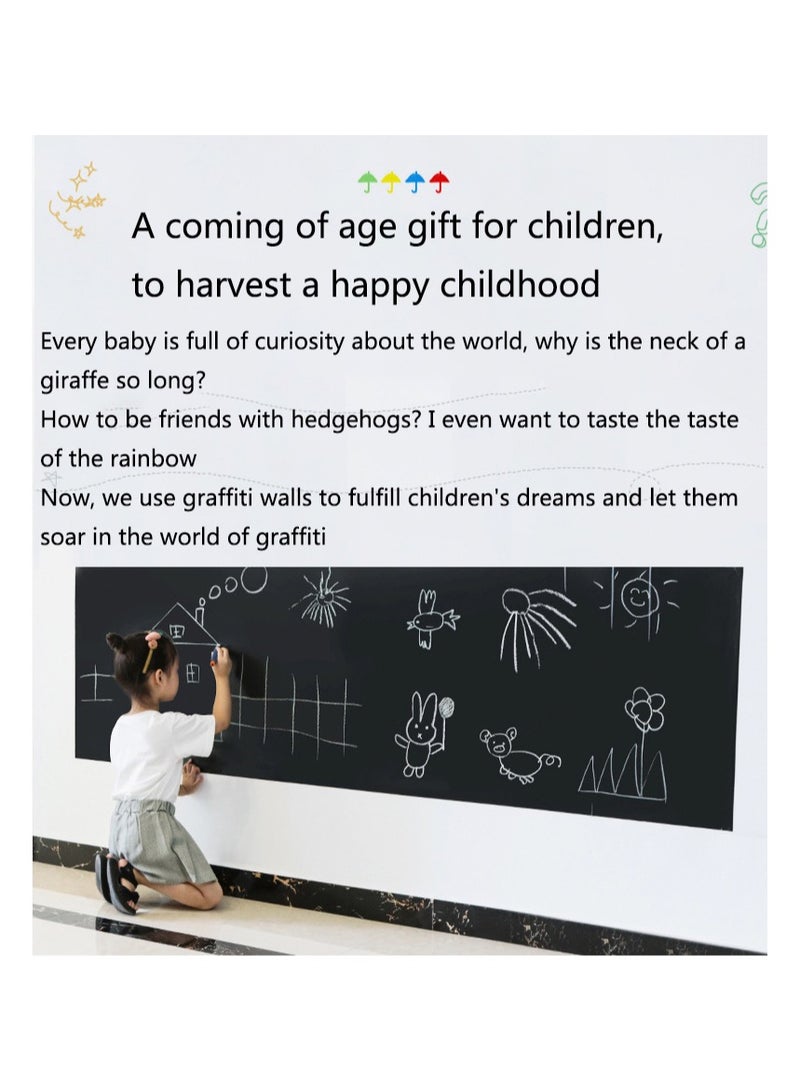 Professional Extra Large Thickened Waterproof 200cm X 60 Cm Removable Dry Erase Self-Adhesive Chalkboard Wall Sticker Decal Roll Black Board Roll With - Image 4