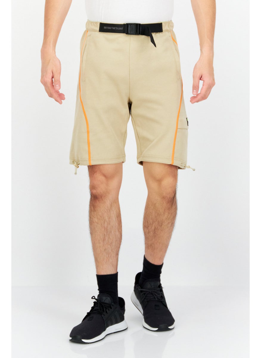 FILA Men Sportswear Fit Band Logo Training Short, Beige  - Image 1