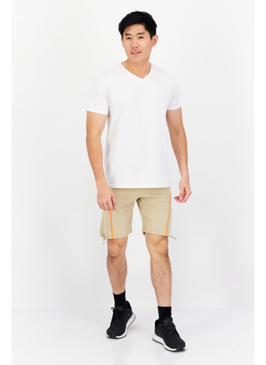 FILA Men Sportswear Fit Band Logo Training Short, Beige  - Image 4