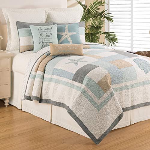 C&F Home Driftwood Shores 3-Piece King Quilt Set Versatile Summer Nautical Coastal Beach House Starfish Reversible Machine Wash Lightweight Coverlet Comforter Bedroom Bedding Decor Decoration King 3 - Image 2