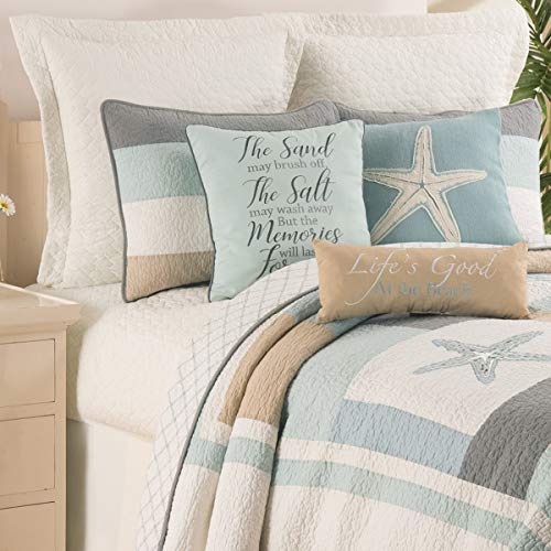 C&F Home Driftwood Shores 3-Piece King Quilt Set Versatile Summer Nautical Coastal Beach House Starfish Reversible Machine Wash Lightweight Coverlet Comforter Bedroom Bedding Decor Decoration King 3 - Image 1