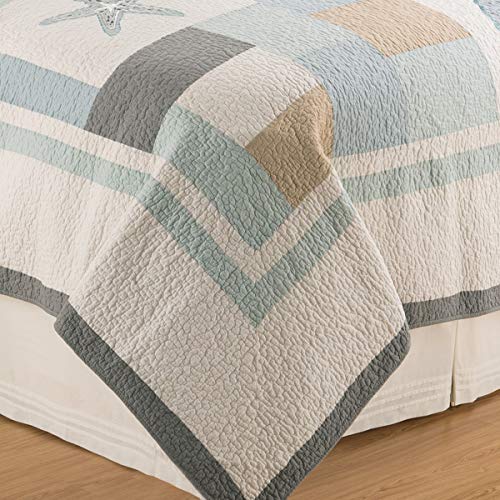 C&F Home Driftwood Shores 3-Piece King Quilt Set Versatile Summer Nautical Coastal Beach House Starfish Reversible Machine Wash Lightweight Coverlet Comforter Bedroom Bedding Decor Decoration King 3 - Image 3