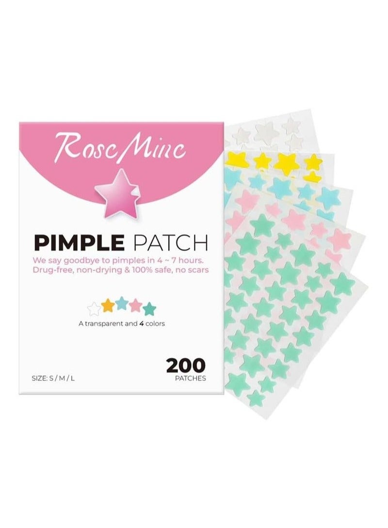 ATRJSZ Hypoallergenic Hydrocolloid Acne Treatment Patches for All Skin Types, Cute Colorful Star Pimple Patches with Tea Tree, Centella Asiatica and Salicylic Acid, Non-Toxic, Alcohol-Free  - Image 1