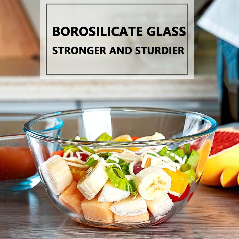Ronanemon 5 Quart Deep Big Glass Bowl with Lid,10 Inch Large Glass Mixing Bowl for Sourdough Bread Kitchen Salad Bread Storage, For Prepping, Marinating & Brining Kimch (clear) - Image 5