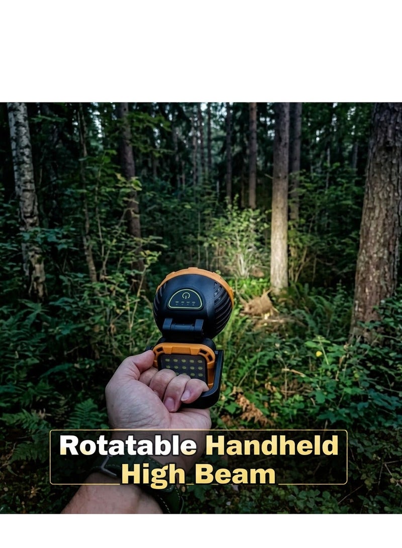 Solar Rechargeable LED Work Light Portable High Beam Torch with Foldable Panel, USB Type C Charging Power Bank Function, Rotatable Handle, Multi Mode Flood Light for Camping Emergency Outdoor Repair Garage Use - Image 3