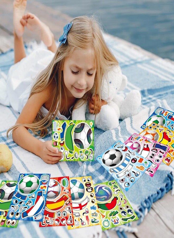 OTAITY 24 Sheets Soccer Stickers for Kids, Make a Face Stickers, Make Your Own Sticker, Goodie Bag Stuffers, Football Gifts, Soccer Party Favors, Classroom Teacher Reward Educational Toy Art Craft - Image 5