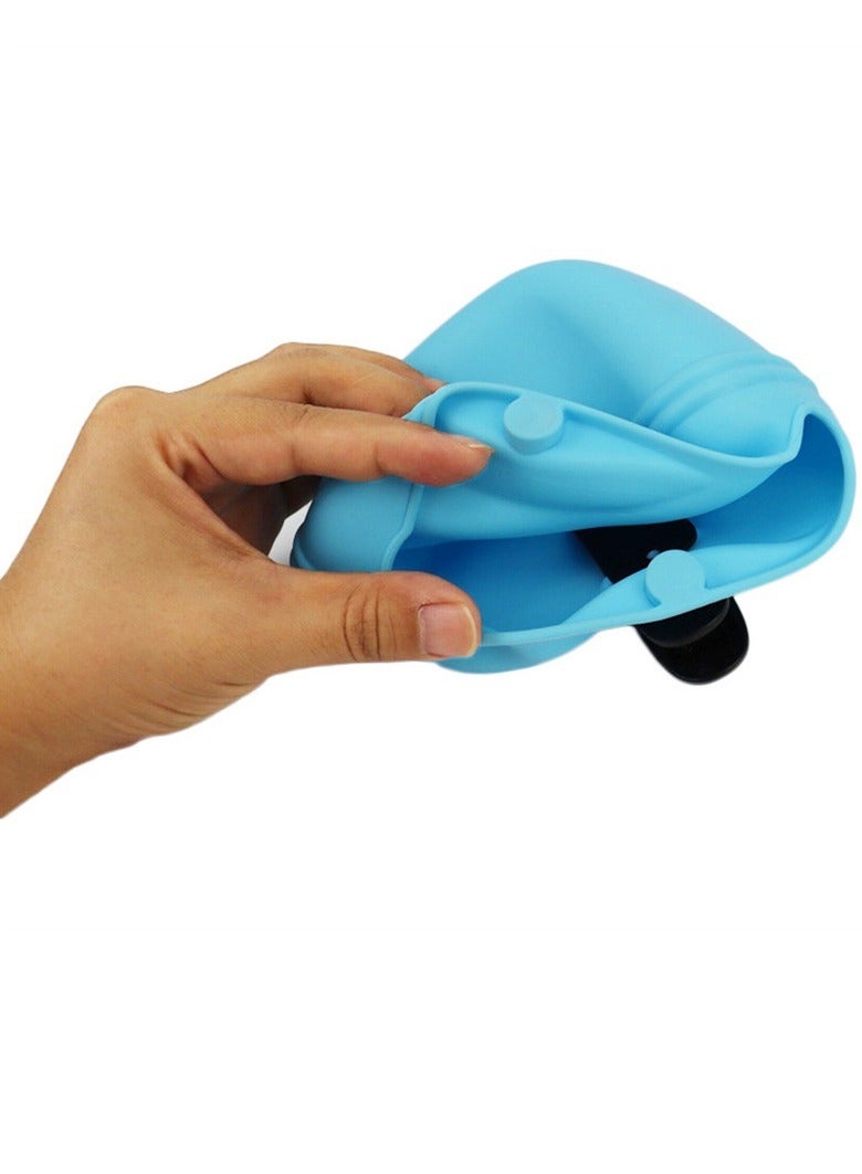 AROAQ Treat Bag For Dogs, Lightweight Silicone Dog Training Bag, Eco Friendly Portable Pet Feeding Bag, Easy To Use Puppy Reward Training Pouch With Magnetic Closure And Waist Clip, (Blue, Pack Of 2pcs) - Image 2