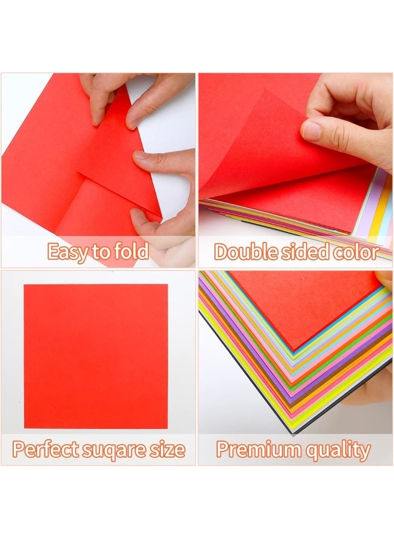 ورق الأوريغامي، 200 ورقة، 20 لونًا، مربع 15 سم، ورق ملون ذو وجهين. - Image 4