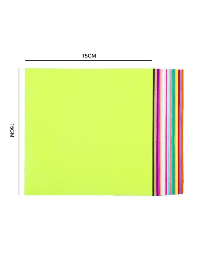 ورق الأوريغامي، 200 ورقة، 20 لونًا، مربع 15 سم، ورق ملون ذو وجهين. - Image 2