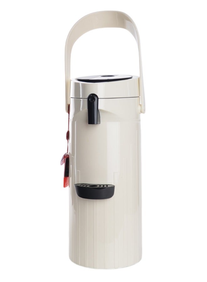 GAZELLA Comfort Plastic Press Tea and Coffee Flask 1.9 Liter Ivory for Daily Use and Outdoor Activities - Image 2