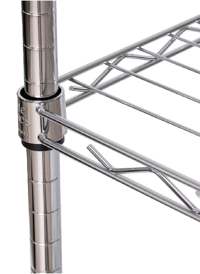 Seville Classics - 4-Tier Rectangular Stainless Steel Storage Shelf with Wheels Silver 48 x 30 x 14 Inch SHE14304 - Image 1