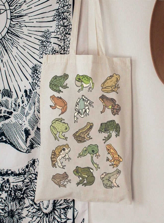 BLUPARK Frog Tote - Funny Frog Gift Canvas Bag - Cottagecore Aesthetic - Image 4