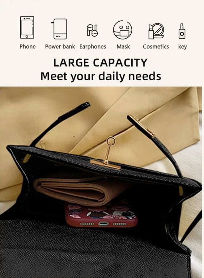 Warme Women's Satchel Handbag Shoulder bag  for Women Crossbody Bags Top Handle Satchel with Detachable Strap Luxury Tote Work Bag PU Fashion Designer Handbags Purses For Playing, Shopping, Dating,Work(Black) - Image 4