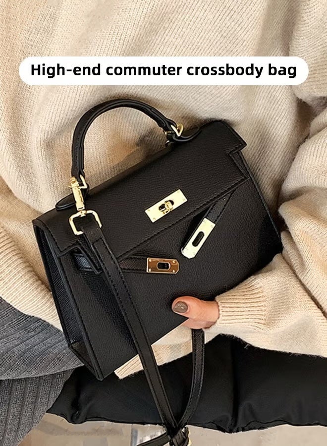 Warme Women's Satchel Handbag Shoulder bag  for Women Crossbody Bags Top Handle Satchel with Detachable Strap Luxury Tote Work Bag PU Fashion Designer Handbags Purses For Playing, Shopping, Dating,Work(Black) - Image 2
