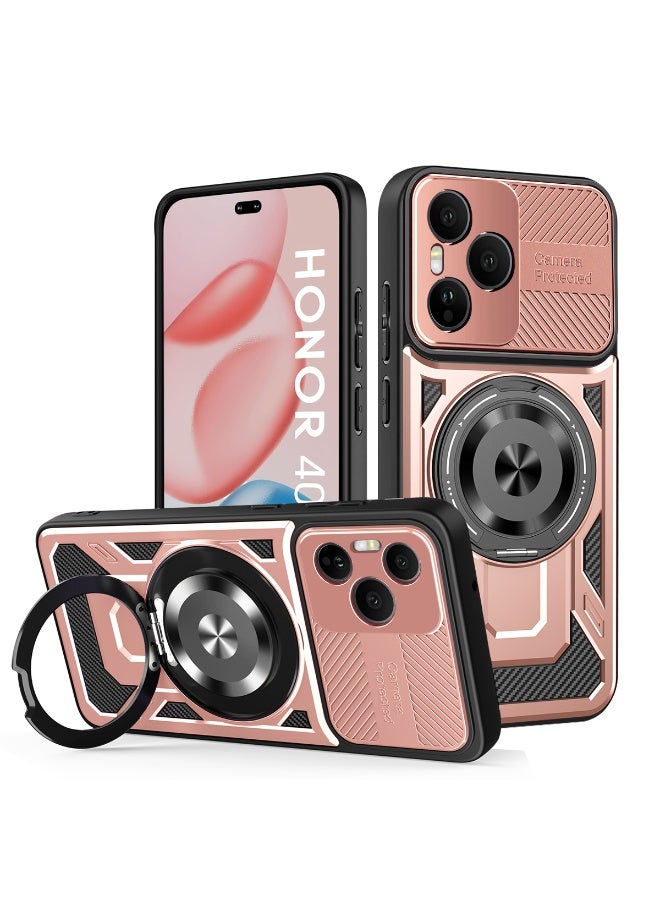 جراب وغطاء حماية مقاوم للصدمات وحمايه للكاميرا ومتوافق مع Honor 400 Pro (روز جولد)