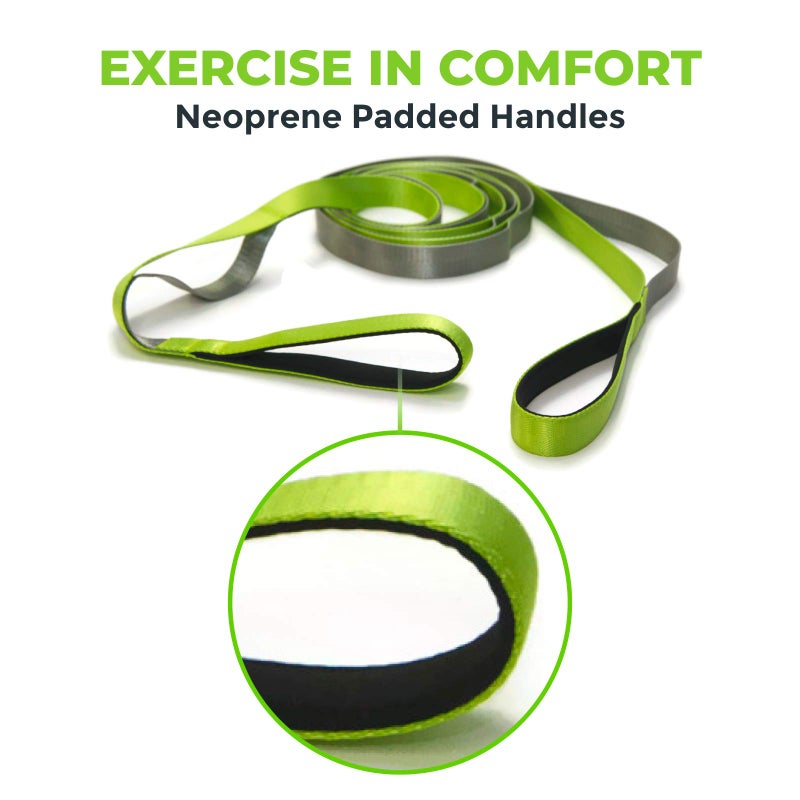 Gradient Fitness Stretching Strap for Physical Therapy, 12 Multi-Loop Stretch Strap 1" W x 8' L, Neoprene Handles, Physical Therapy Equipment, Yoga Straps for Stretching, Leg Stretcher (Green) - Image 5