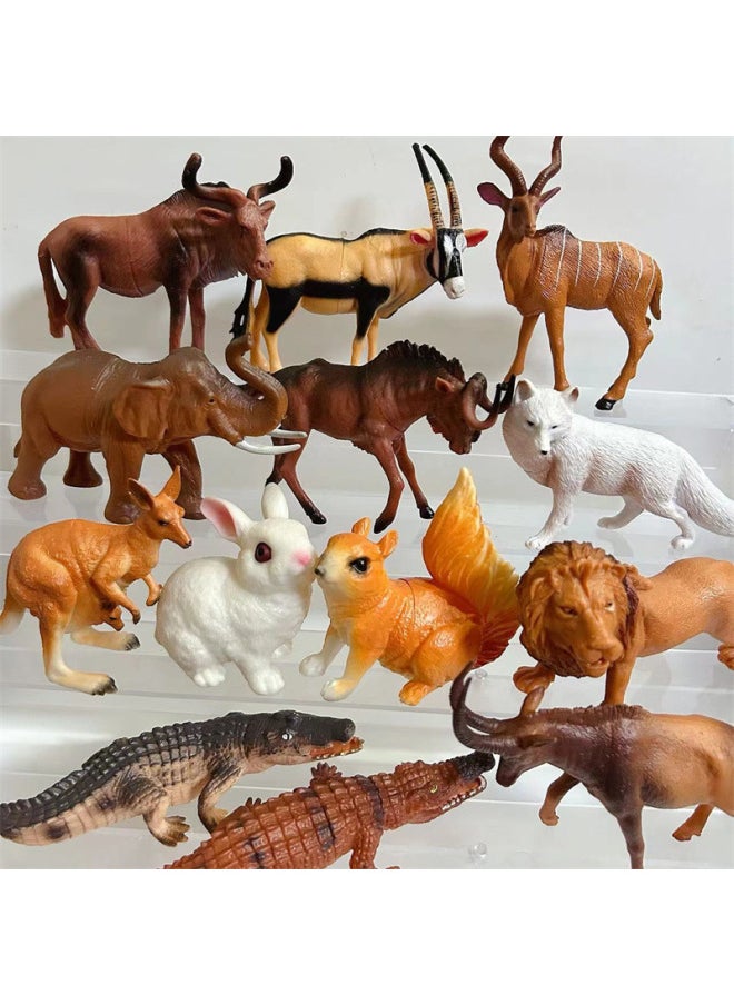 Generic Children's Toys Simulation Static Plastic Animal Model Ornaments 29 Early Education Lion Elephant Crocodile Fox-Color:43g White Rabbit (single)  - Image 3