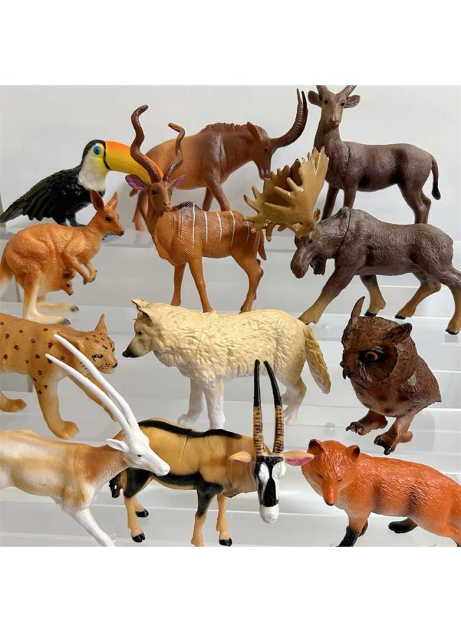 Generic Children's Toys Simulation Static Plastic Animal Model Ornaments 29 Early Education Lion Elephant Crocodile Fox-Color:43g White Rabbit (single)  - Image 2