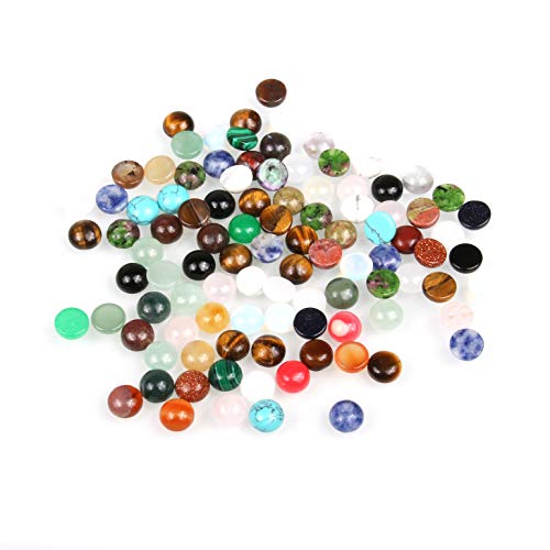 LE SKY cabochon Beads Natural Stone Round Assorted Colors Loose Beads No Hole Handmade DIY for Jewelry Making 4mm Random 20 Pcs - Image 1