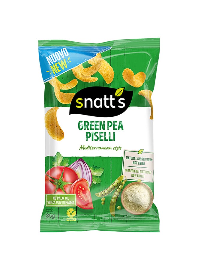 SNATTS Green Pea Piselli Snacks, 85g - Mediterranean Style Pulse and Grain Snacks