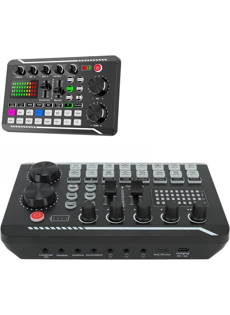 BGM Bluetooth Mini Sound Mixer Board with Voice Changer & Noise Reduction – Live Sound Card Audio Interface for Streaming, Podcasting, Gaming, Singing & Recording – Portable Mixer for PC, Laptop, Smartphone  - Image 3