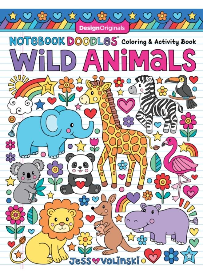 Notebook Doodles Wild Animals : Coloring & Activity Book