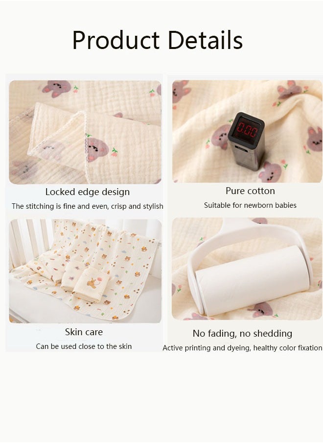 Vinnatsu Double Layer Muslin Baby Blanket Newborn Receive Blanket Cotton Swaddling Wrap Stroller Cover Bedding Baby Items Baby Swaddle Blanket Unisex Swaddles Wrap Soft Silky Muslin Neutral Receiving Blankets  - Image 2