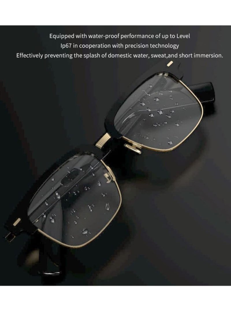 Captaintech Bluetooth Audio Smart Glasses, Blue Light Filter Lenses Smart Glasses, Voice Assistants, Fashionable and Comfortable, IP67 Waterproof, Indoor Outdoor Entertainment Glasses (Black) - Image 2