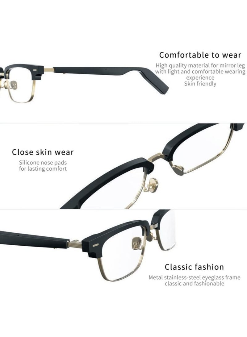 Captaintech Bluetooth Audio Smart Glasses, Blue Light Filter Lenses Smart Glasses, Voice Assistants, Fashionable and Comfortable, IP67 Waterproof, Indoor Outdoor Entertainment Glasses (Black) - Image 5