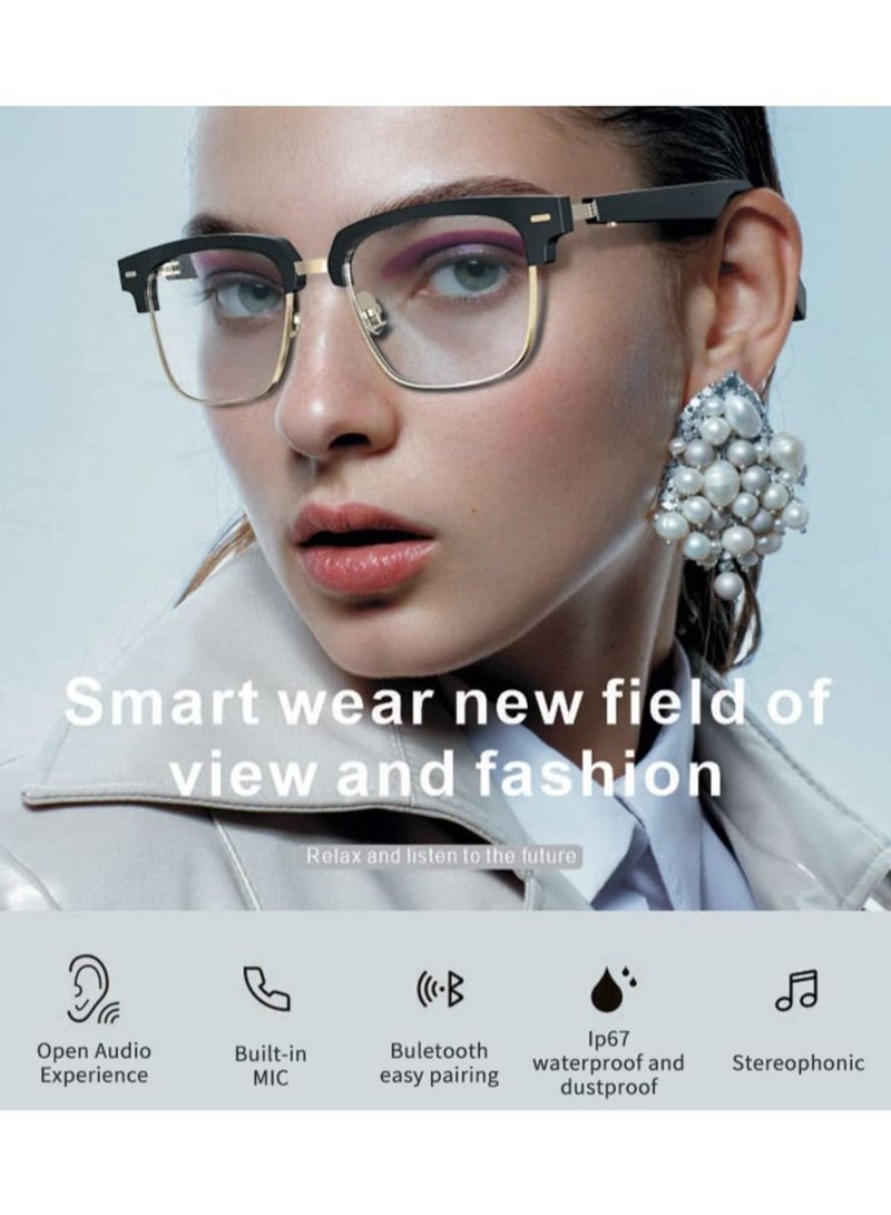 Captaintech Bluetooth Audio Smart Glasses, Blue Light Filter Lenses Smart Glasses, Voice Assistants, Fashionable and Comfortable, IP67 Waterproof, Indoor Outdoor Entertainment Glasses (Black) - Image 4