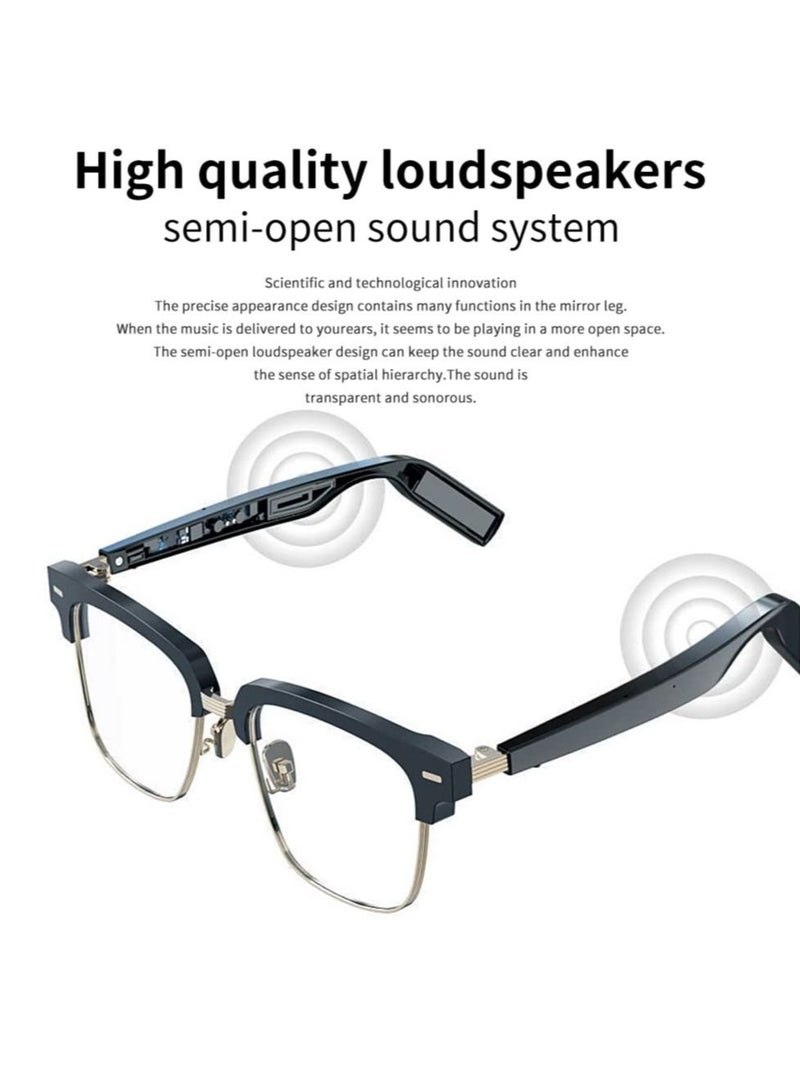 Captaintech Bluetooth Audio Smart Glasses, Blue Light Filter Lenses Smart Glasses, Voice Assistants, Fashionable and Comfortable, IP67 Waterproof, Indoor Outdoor Entertainment Glasses (Black) - Image 3