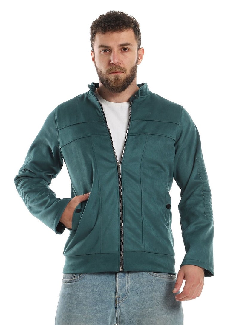 Caesar Mens Chamois Jacket With Zipper And Inner Lining - Image 1