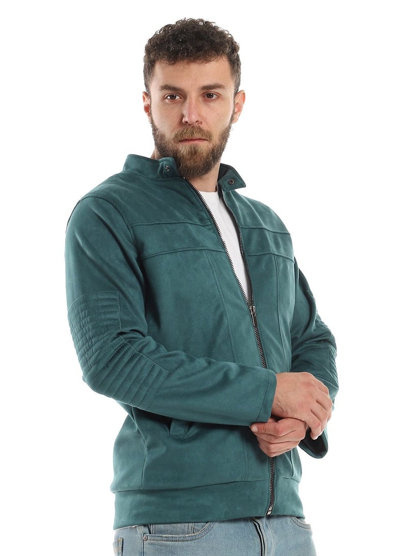 Caesar Mens Chamois Jacket With Zipper And Inner Lining - Image 2