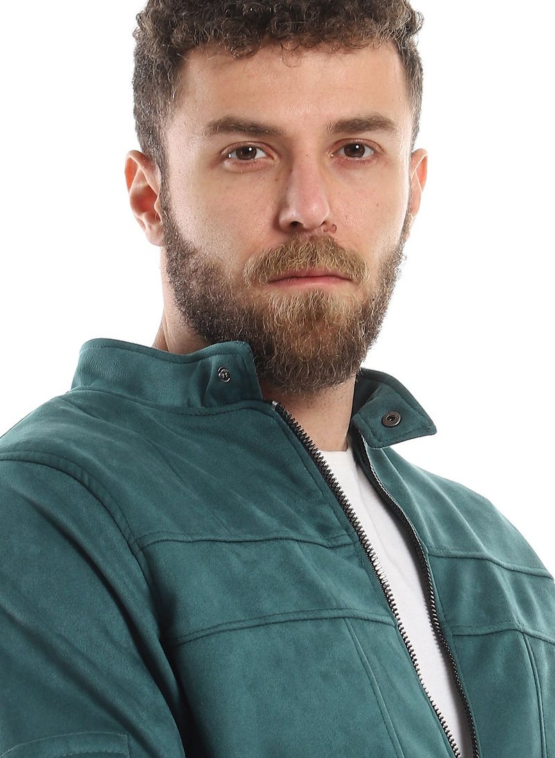 Caesar Mens Chamois Jacket With Zipper And Inner Lining - Image 3