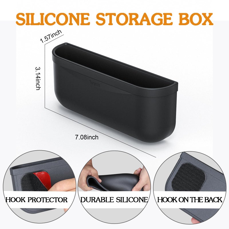 EVFITUS for Tesla Model Y 3 Sunglasses Holder Center Console Organizer Tray Storage Box Key Card Coin Holder Silicone Hook for Flocking Tesla Accessories - Image 5