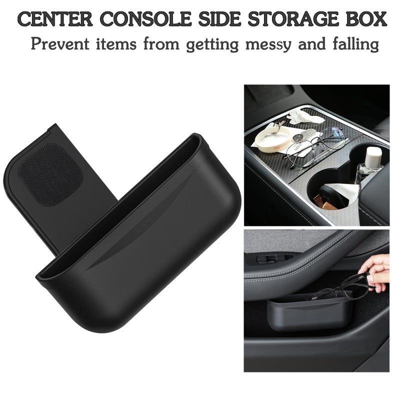 EVFITUS for Tesla Model Y 3 Sunglasses Holder Center Console Organizer Tray Storage Box Key Card Coin Holder Silicone Hook for Flocking Tesla Accessories - Image 4