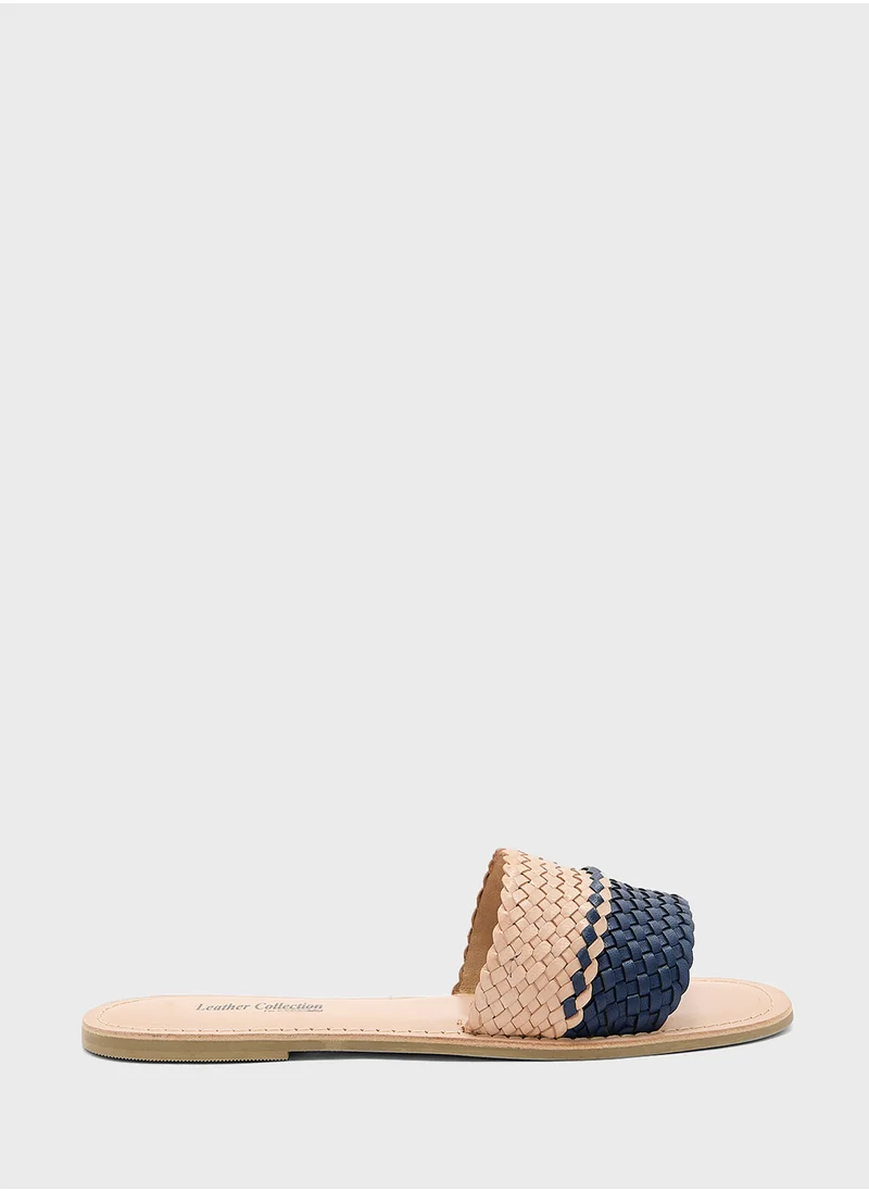 ايلا Striped Summer Flat Sandal
