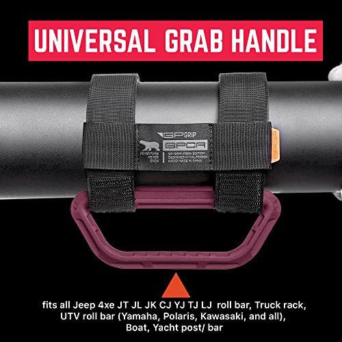 GPCA Universal Grab Handle for Jeep Wrangler All Models, UTVs, ATV, Boats and More, Roll Bar Handle Fits Dia from 1-5.5 inches GP Grip Universal, Burgundy Red, 2-Pack - Image 2