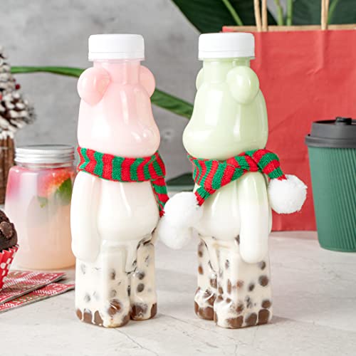 Restaurantware Bottle Tek 12 Ounce Juice Bottles 100 Bear-Shaped Empty Plastic Bottles - Disposable With Caps Clear Plastic Juice Containers For Juicing For Tea Smoothies Or Cocktails - Image 3