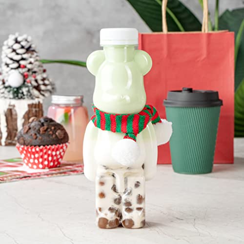 Restaurantware Bottle Tek 12 Ounce Juice Bottles 100 Bear-Shaped Empty Plastic Bottles - Disposable With Caps Clear Plastic Juice Containers For Juicing For Tea Smoothies Or Cocktails - Image 4