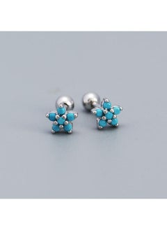 NIBEMINENT Yhe0507 Silver Ear Nail 925 Sterling Flower Zircon Simple Small Female Flash Diamond Bone Earrings 