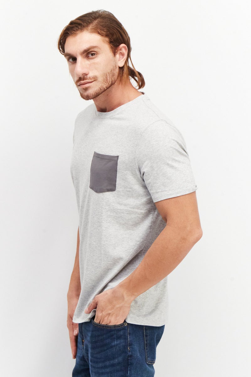 Kenneth Cole Men Crew Neck Short Sleeve Heather T-Shirt, Grey - Image 3