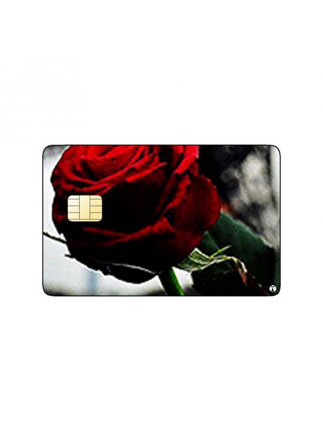 RKN PRINTED BANK CARD STICKER Aesthetic Red Rose Picture With Eiffel Tower - Image 2
