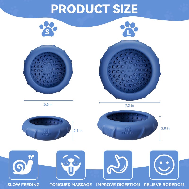 Bestalk Dog Lick Bowl, Bestalk Wobbly Freeze Bowl Enrichment Feeder for Dogs, Anxiety Relief Lick Mat Puzzle Toy for Distraction, BPA Free Silicone, Dishwasher Safe(Dark Blue,S) - Image 5